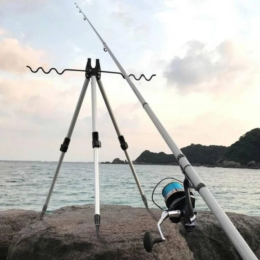 Fishing Rod Telescopic - Teleskopischer Angelrutenhalter, Leichter Aluminium-Klappständer für Mehrere